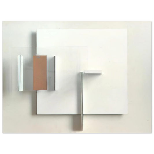 Abstract In White Black And Ochre by Victor Pasmore (1962) – art poster