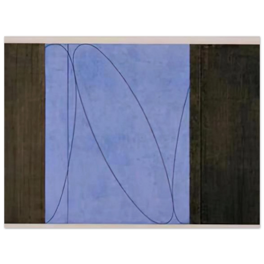 Blue Black Five Panel Zone Painting by Robert Mangold (1998) – art poster, view 2