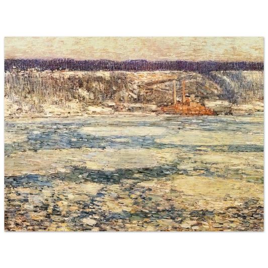 Ice On The Hudson by Childe Hassam – art poster