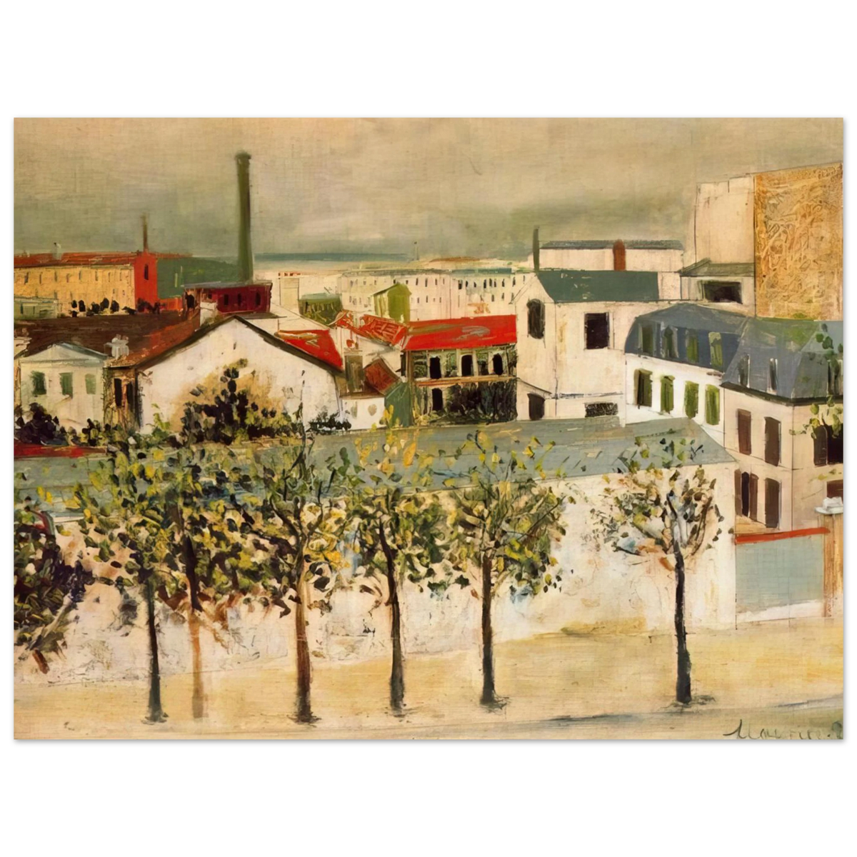 Paris Suburbs by Maurice Utrillo – art poster