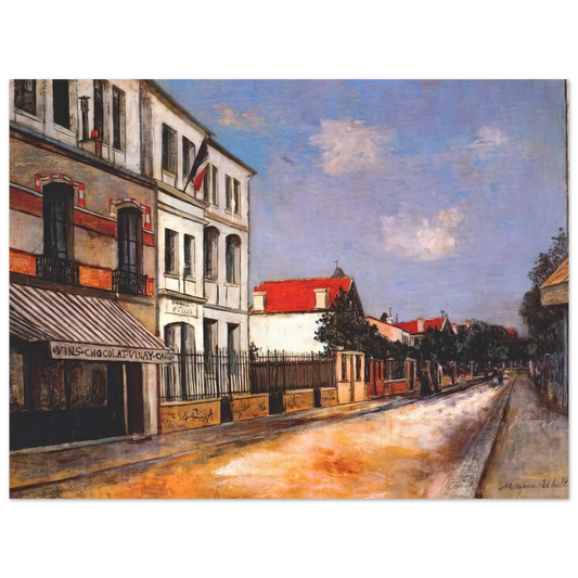 Asnieres Street by Maurice Utrillo – art poster, view 2
