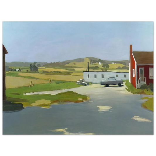 Long Island Landscape With Red Building by Fairfield Porter (1962) – art poster