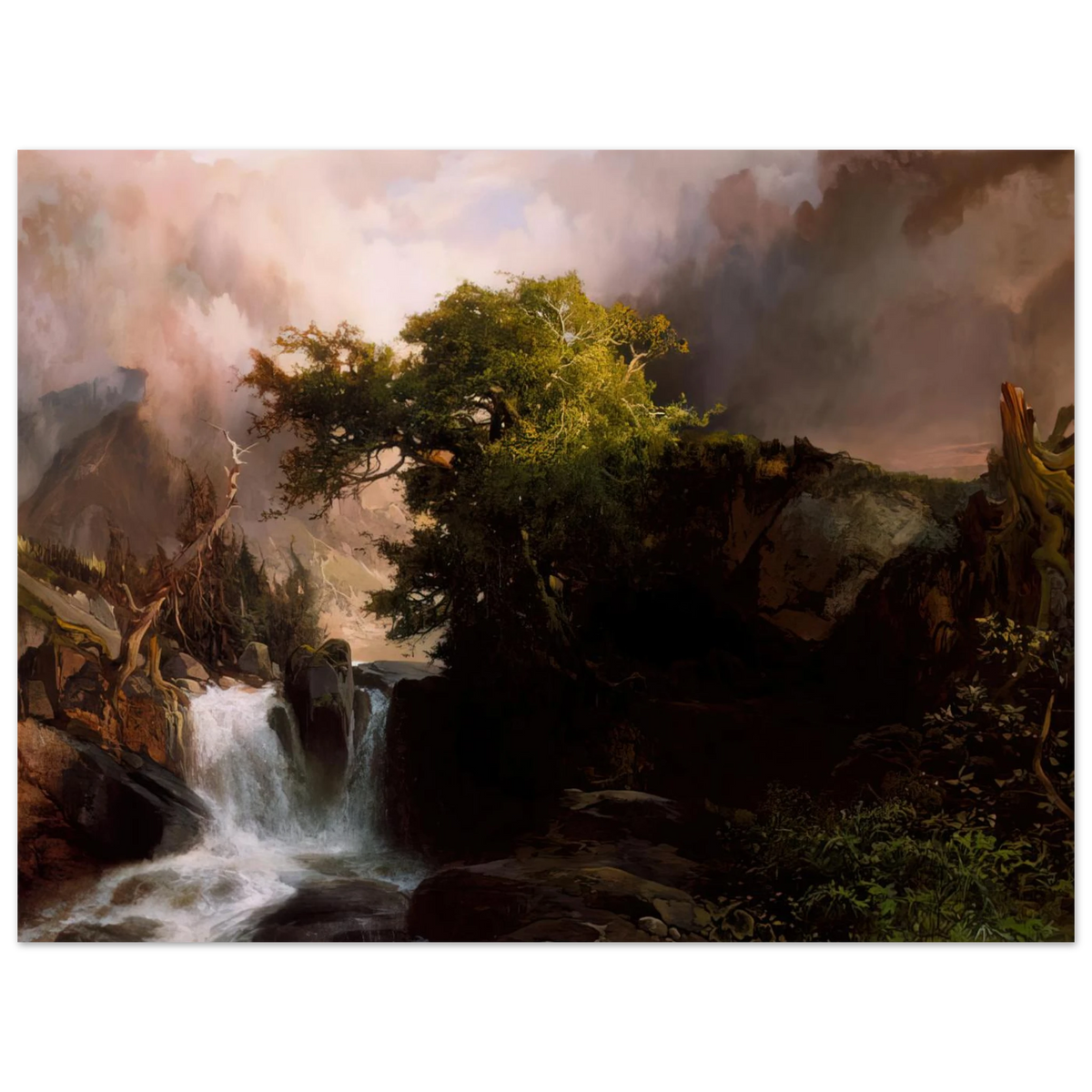 A Mountain Stream by Thomas Moran – art poster, view 2