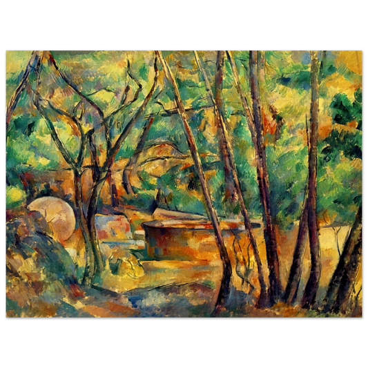 Millstone And Cistern Under Trees by Paul Cézanne – art poster
