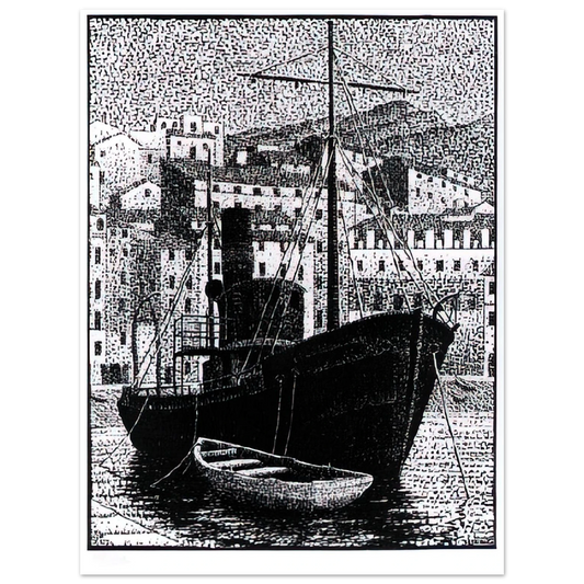 Tugboat Old Harbor Of Bastia January by M.C. Escher (1934) – art poster