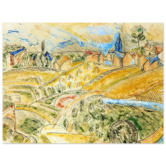 Cubist Landscape With Haystacks by Raoul Dufy – art poster