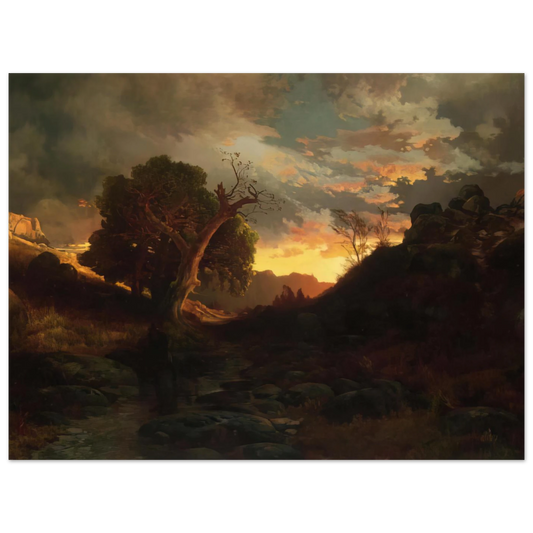 The Evening Hunter by Thomas Moran – art poster