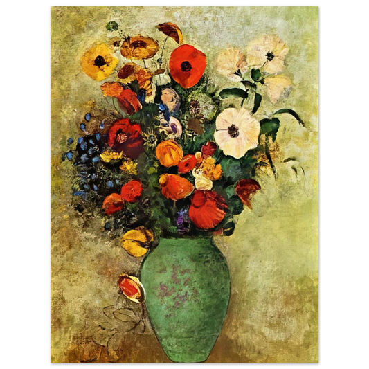 Bouquet Of Flowers In A Green Vase by Odilon Redon – art poster