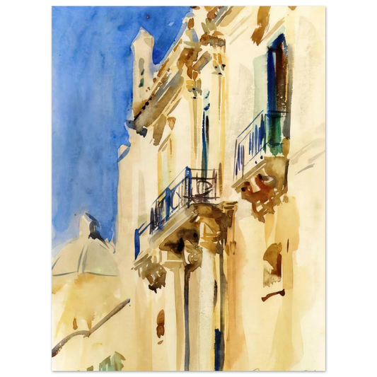 Façade Of A Palazzo, Girgente, Sicily by John Singer Sargent – art poster