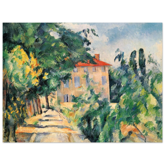House With Red Roof by Paul Cézanne – art poster, view 2