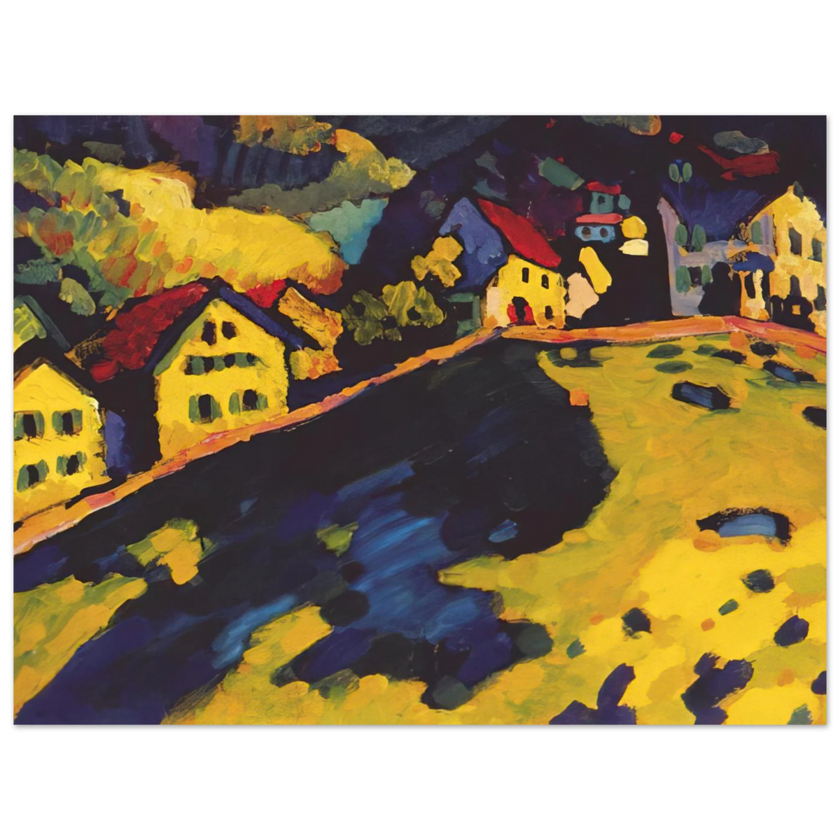 Houses At Murnau by Wassily Kandinsky (1909) – art poster