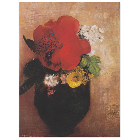 The Red Poppy by Odilon Redon – art poster, view 2