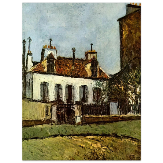 House In The Suburbs Of Paris by Maurice Utrillo – art poster, view 2