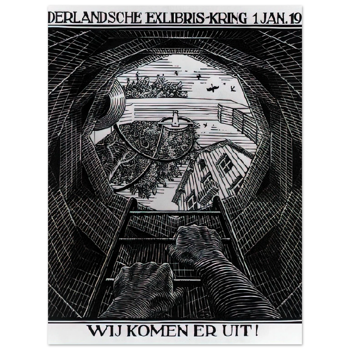New Year's Greeting Card by M.C. Escher – art poster