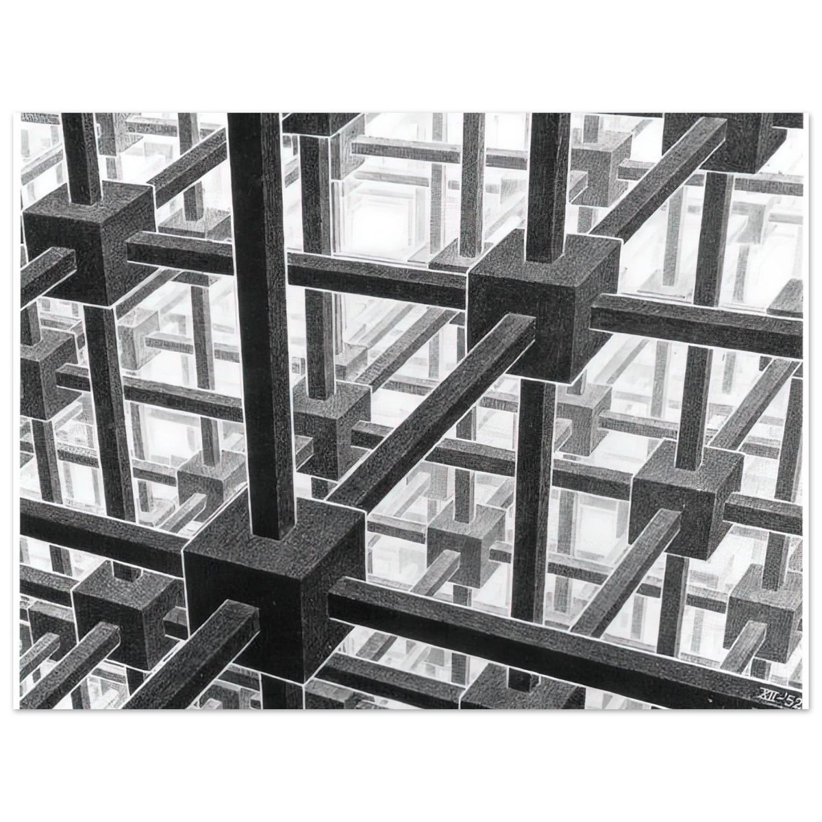 Cubic Space Division by M.C. Escher – art poster, view 2