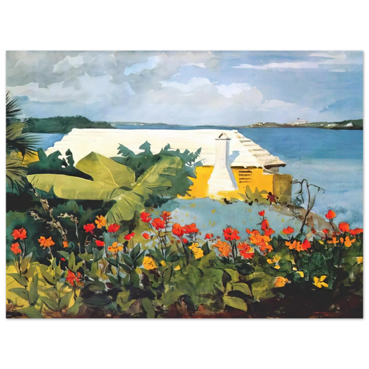 Flower Garden And Bungalow Bermuda by Winslow Homer – art poster, view 2