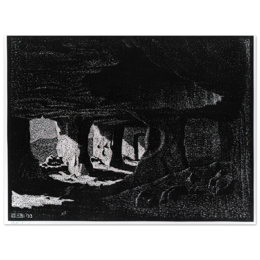 Cave Dwellings Near Sperlinga Sicily by M.C. Escher – art poster, view 2