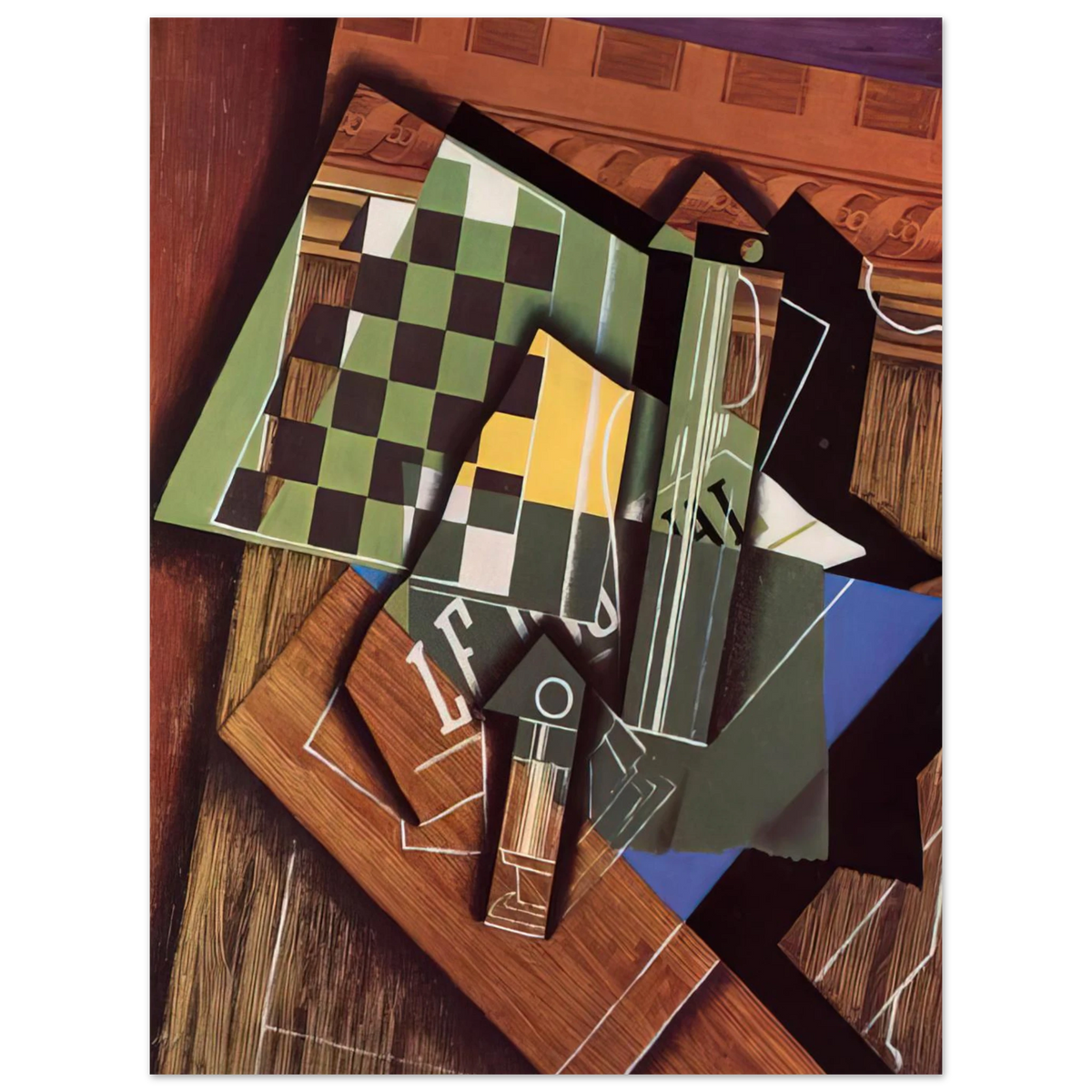The Checkerboard by Juan Gris (1915) – art poster, view 2