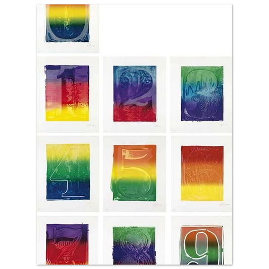 Color Numeral Series Ulae 59 68 by Jasper Johns (1969) – art poster