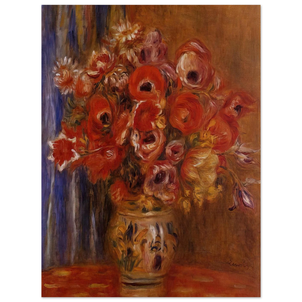 Vase Of Tulips And Anemones by Pierre-Auguste Renoir – art poster, view 2