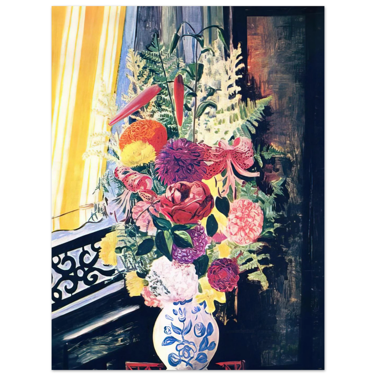Bouquet Of Various Flowers by Moise Kisling (1927) – art poster
