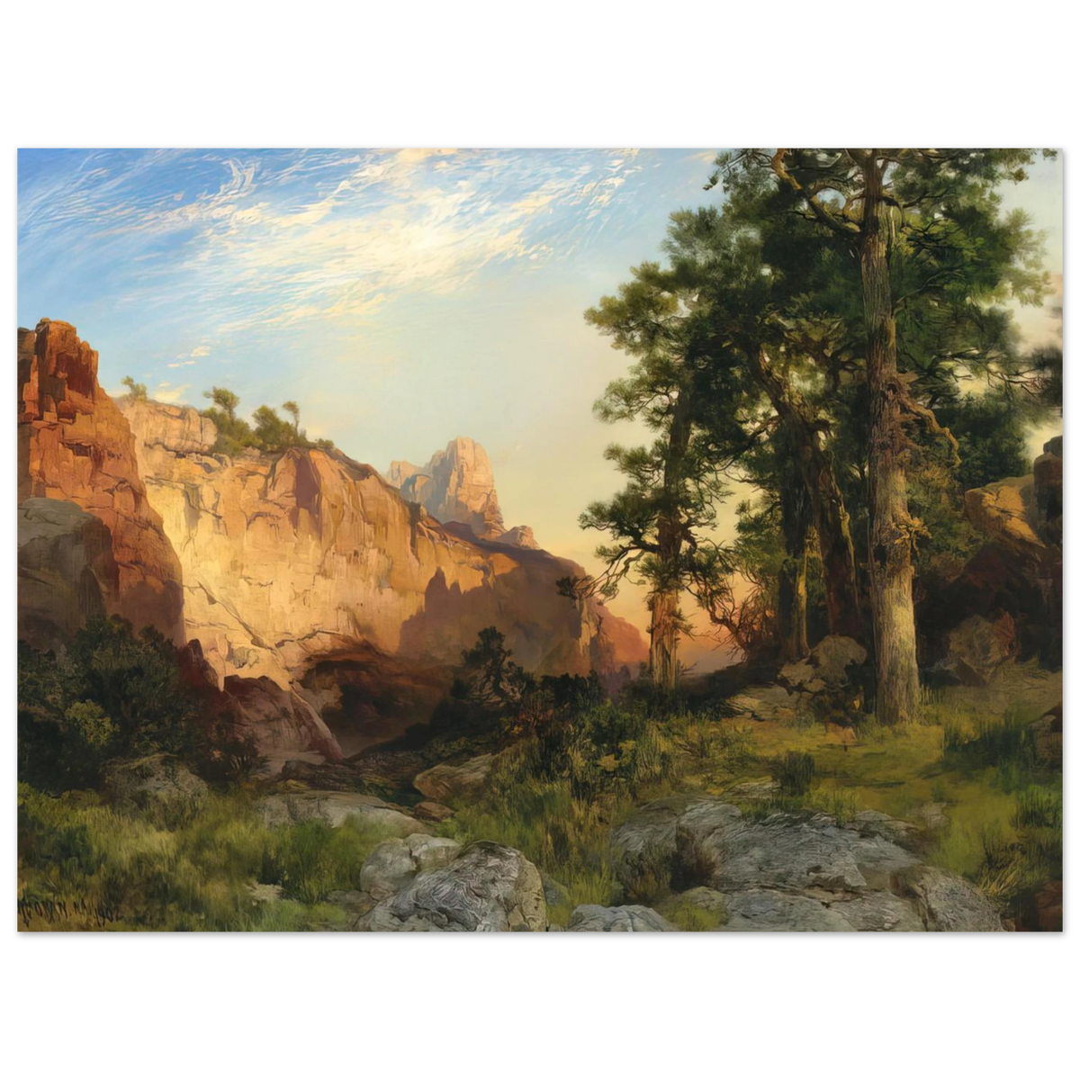 Coconino Pines And Cliff Arizona by Thomas Moran – art poster