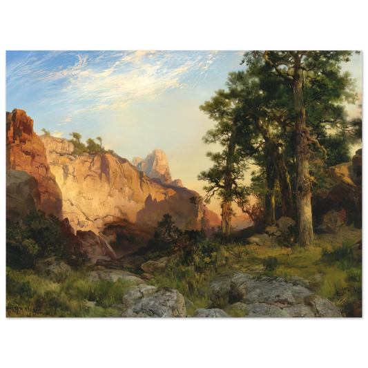 Coconino Pines And Cliff Arizona by Thomas Moran – art poster