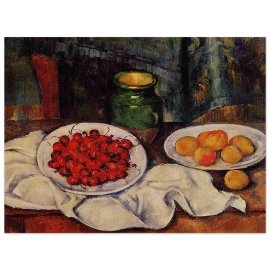 Still Life With A Plate Of Cherries by Paul Cézanne – art poster