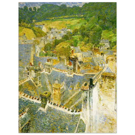 Rooftops, Pont-Aven by Childe Hassam – art poster