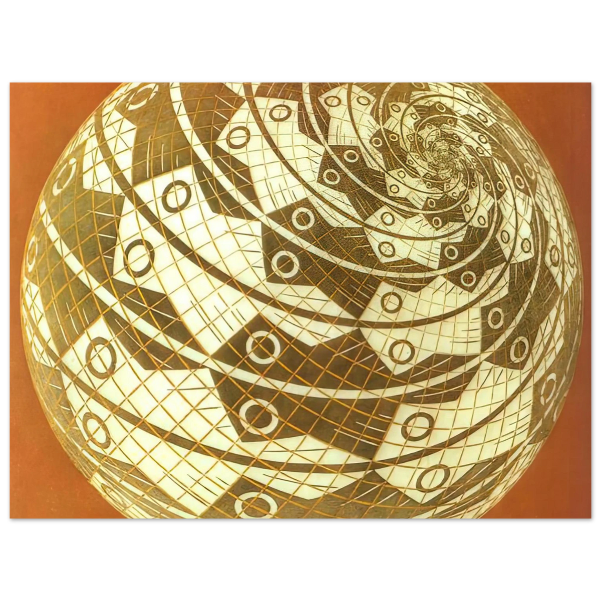 Sphere Surface With Fishes Colour by M.C. Escher – art poster, view 2