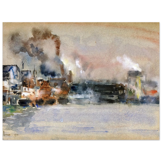 Portland Harbor by Childe Hassam – art poster