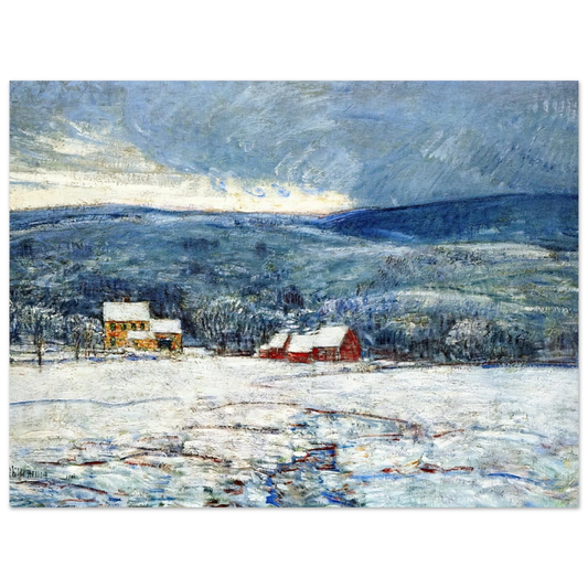 Winter In The Connecticut Hills by Childe Hassam – art poster