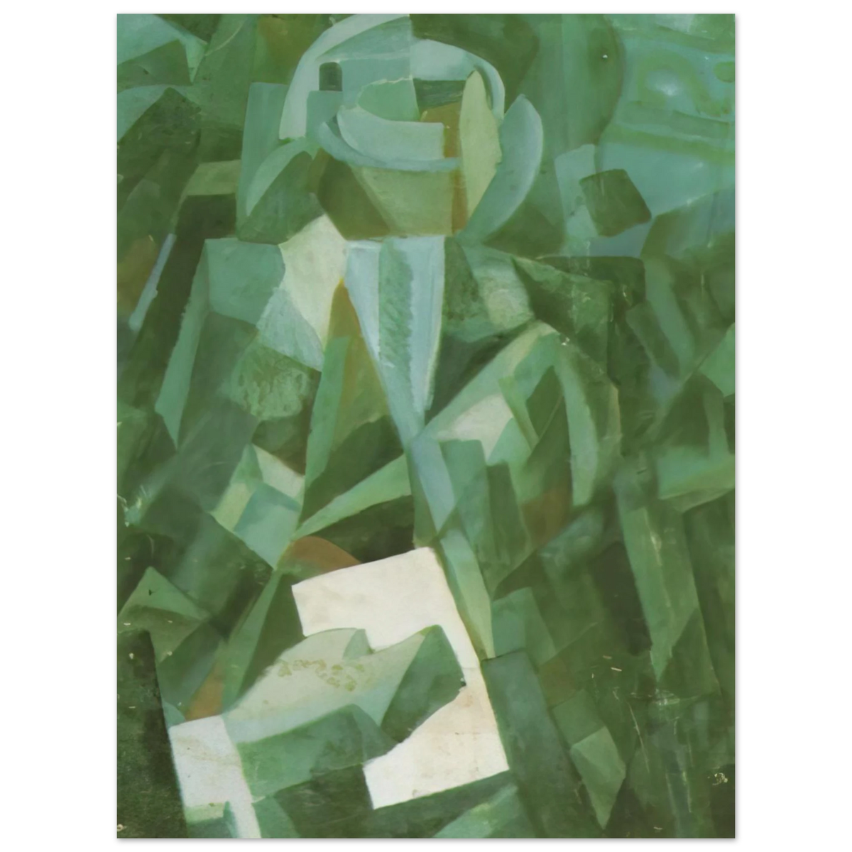 Cubist Composition Portrait Of A Seated Person Holding A Letter by Salvador Dali – art poster