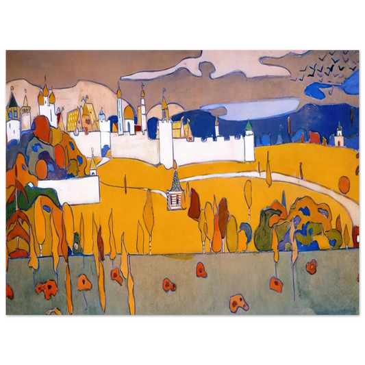 Walled City In Autumn Landscape by Wassily Kandinsky (1902) – art poster, view 2