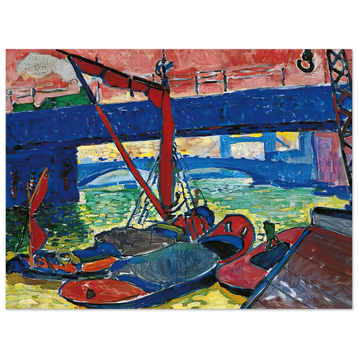 Barges On The Thames by Andre Derain (1906) – art poster