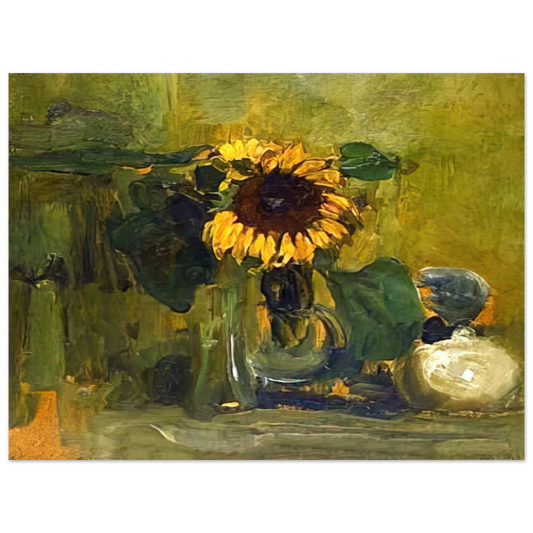 Still Life With Sunflower by Piet Mondrian – art poster