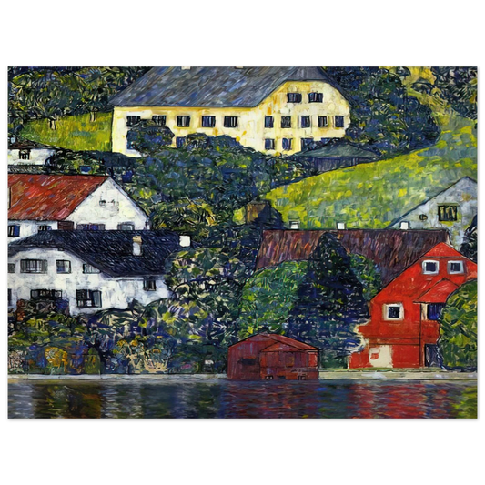 Houses At Unterach On The Attersee by Gustav Klimt – art poster