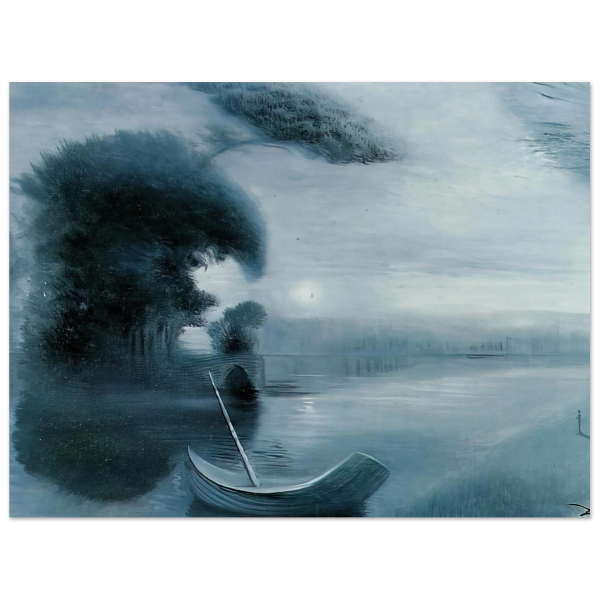 Metamorphosis Of Hitler's Face Into A Moonlit Landscape With Accompaniment by Salvador Dali – art poster