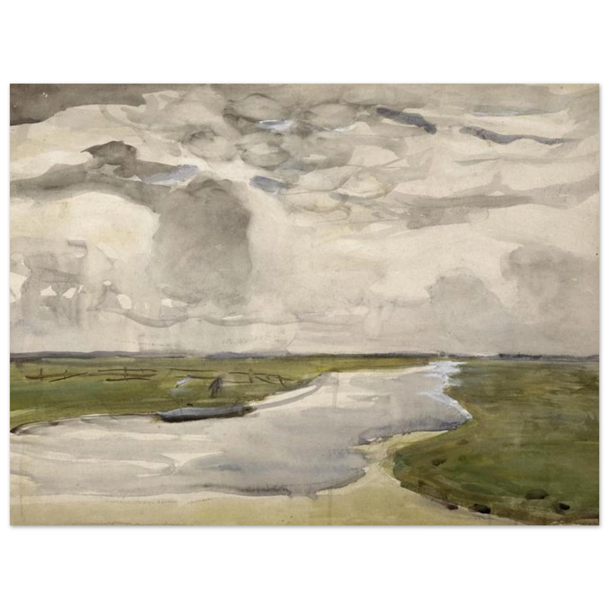 Meandering Landscape With River by Piet Mondrian – art poster, view 2