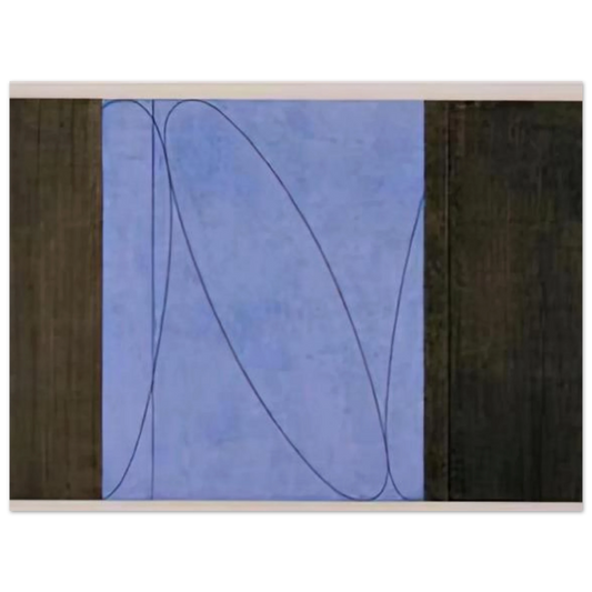 Blue Black Five Panel Zone Painting by Robert Mangold (1998) – art poster