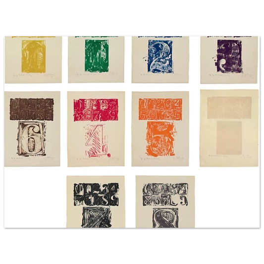 0 9 Ulae 19 by Jasper Johns (1963) – art poster