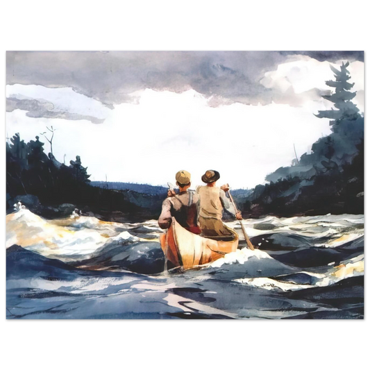 Canoe In The Rapids by Winslow Homer – art poster