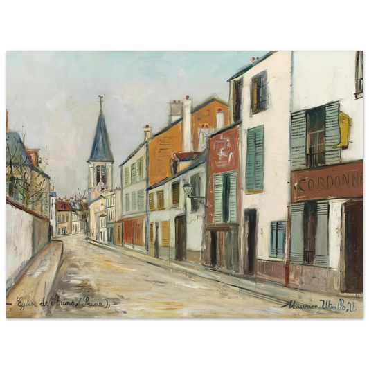 Rue Jean Durand Et Leglise Stains Seine Saint Denis by Maurice Utrillo (1940) – art poster