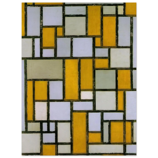 Composition With Gray And Light Brown by Piet Mondrian – art poster, view 2