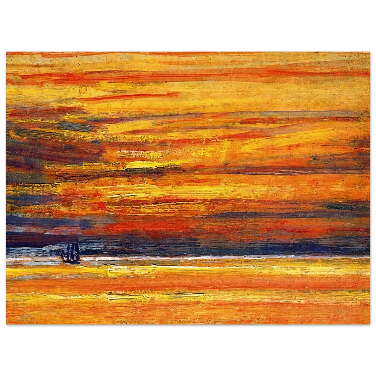 Sailing Vessel At Sea, Sunset by Childe Hassam – art poster, view 2