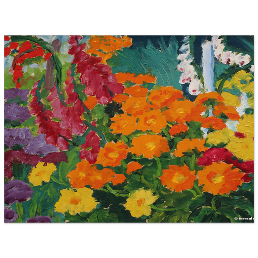 Flower Garden (marigolds) by Emil Nolde – art poster