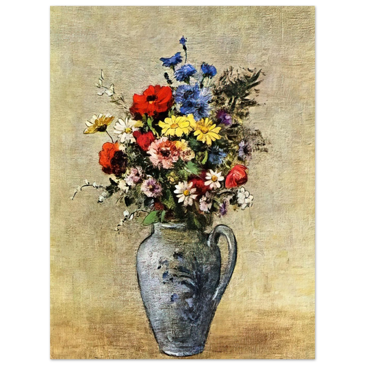 Flowers In A Vase With One Handle by Odilon Redon – art poster, view 2