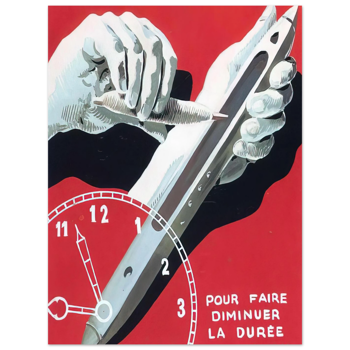 Project Of Poster The Center Of Textile Workers In Belgium To Reduce Working Hours by René Magritte (1938) – art poster