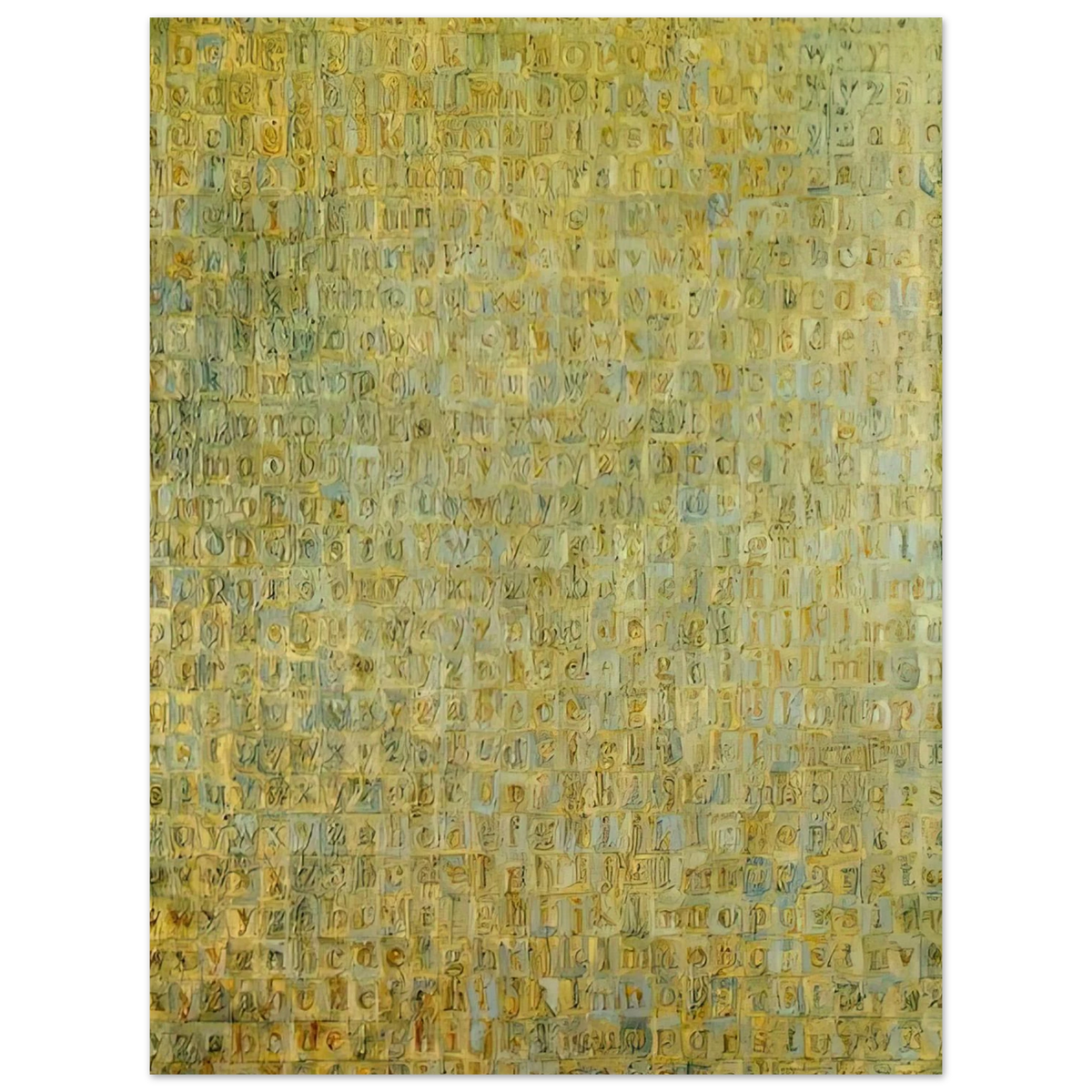 Grey Alphabets by Jasper Johns – art poster