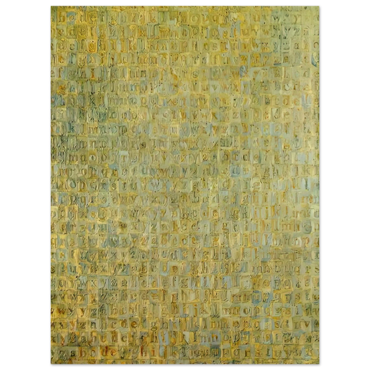 Grey Alphabets by Jasper Johns – art poster